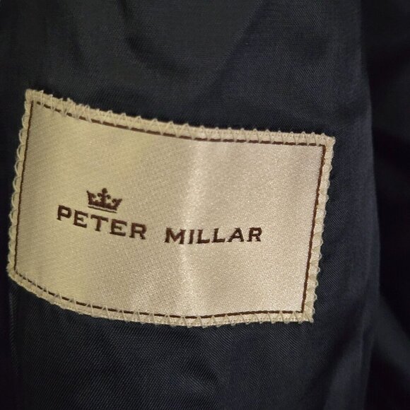Peter Millar Pure Virgin Wool Blue Brown Plaid Blazer Sport Jacket Size 48R - Picture 6 of 8